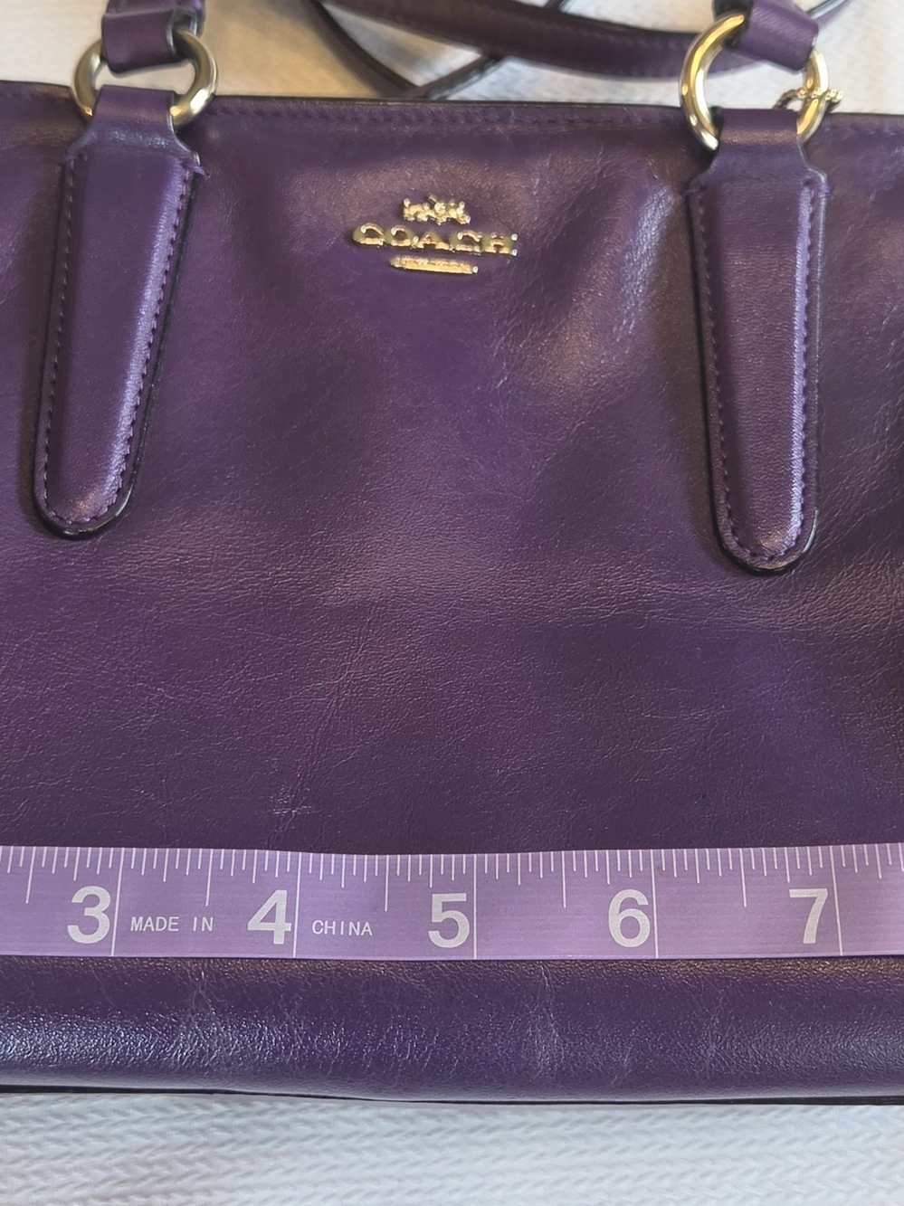 COACH Purple Leather Crosby Carryall - Picture 14 of 15